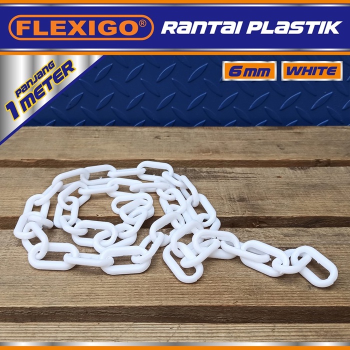 Rantai Plastik Traffic Cone Plastic Chain 6 mm ( 1 meter ) Putih