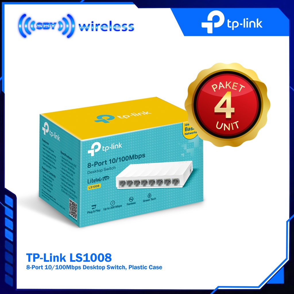 Paket 4 unit TPLINK LS1008  8-Port 10/100Mbps Desktop Switch