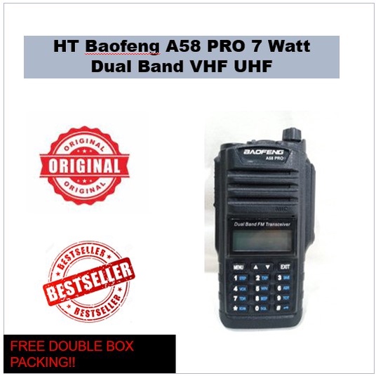 HT Baofeng A58 PRO 7 Watt Dual Band VHF UHF Handy Talkie BF A 58 Waterproof 4800 mah Battery Bopeng 