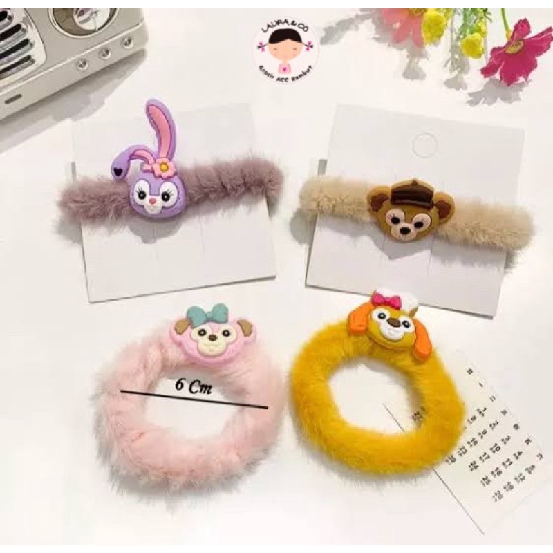 Ikat Rambut Kerut Bulu Melody Sanrio Bts bt21 Kpop 12pc murah grosir lusinan kerut kunciran elastis korea