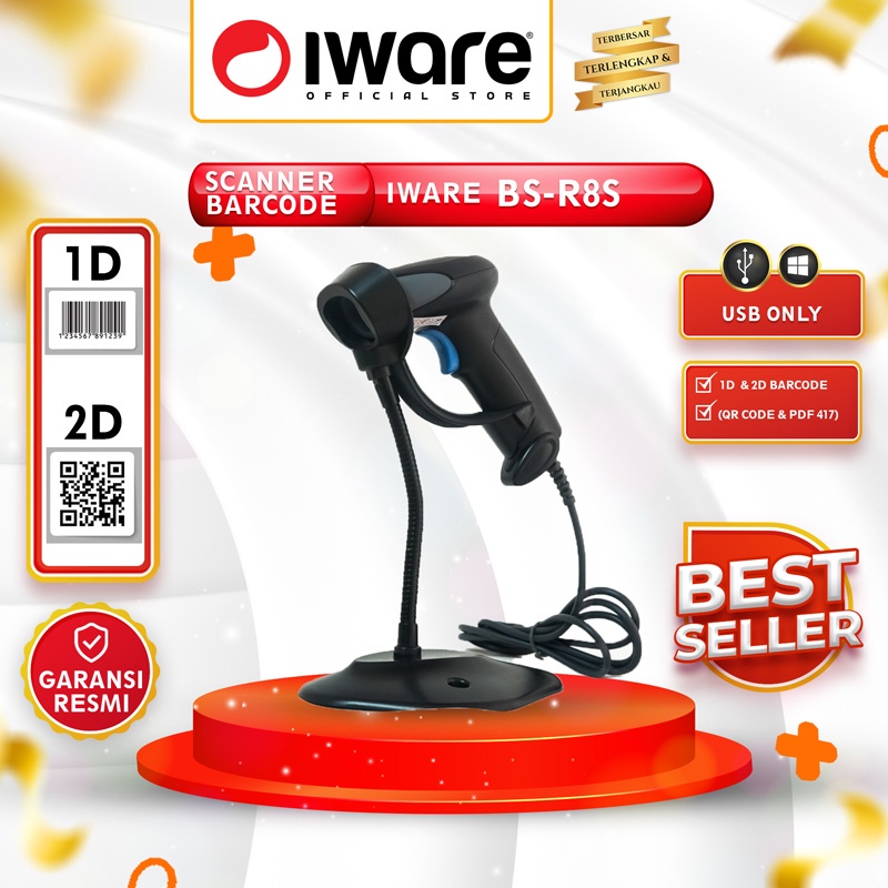 IWARE BARCODE SCANNER E-FAKTUR QR CODE IWARE 2D R8S USB