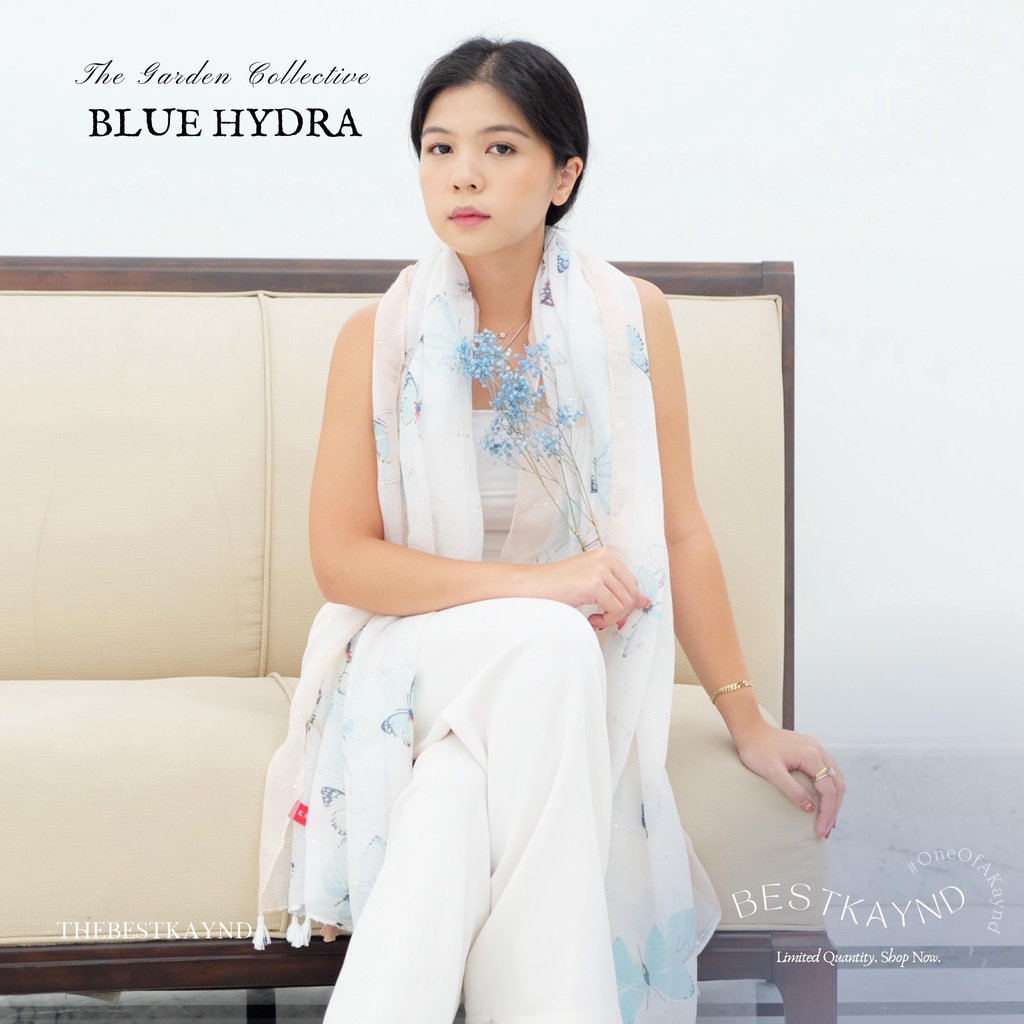 Blue Hydra The Garden Collective | The Best Kaynd |  Premium Scarf Selendang Pashmina Syal Shawl Pasmina Hijab Kain Batik