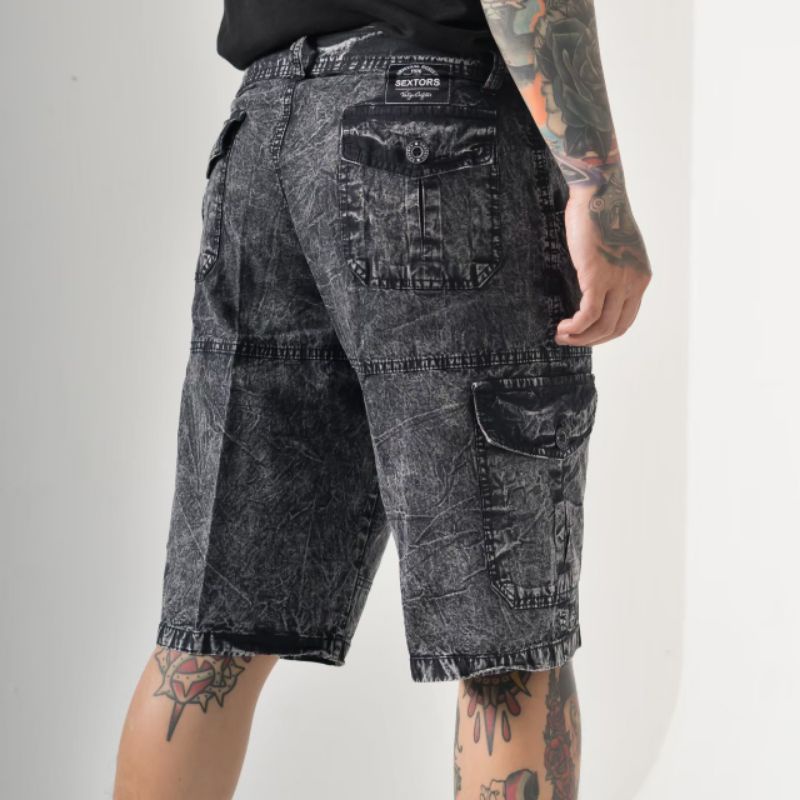 Cargo Pendek Jeans Shandwash SEXTORS™ Original Short Pant's Men's Soft Jeans | Cargo Pendek Pria | Cargo Jeans | Celana Pendek Pria