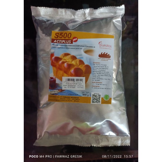 Puratos S500 ACTIPLUS 500 gr / S500 Acti Plus Puratos 500gr Bread Improver Pengembang Pelembut Roti Donat