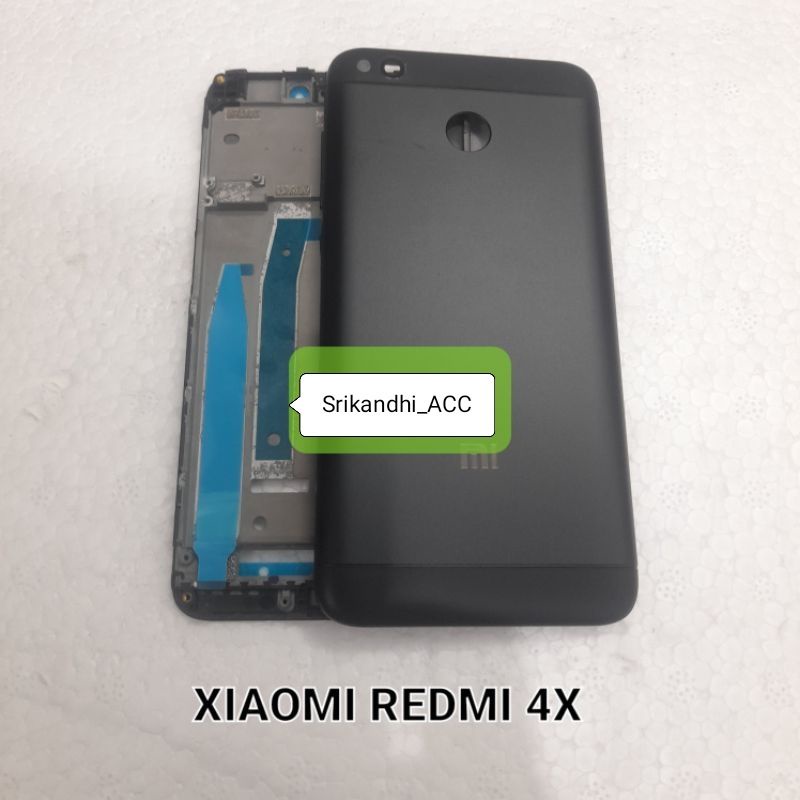 Cessing Hausing Fullset Frame Lcd For Xiaomi Redmi 4X Backdor + Frame tulang tengah