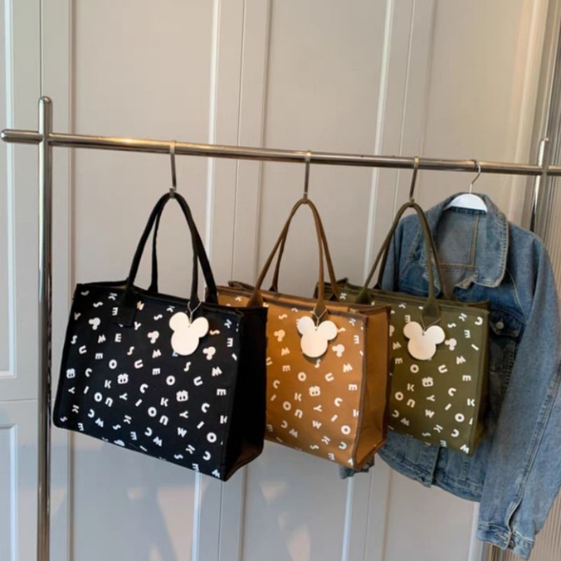 Tas Karakter Mickey Mouse / Shoulder Bag Mickey / Tote Bag Mickey Mouse / Tas Canvas Besar Mickey