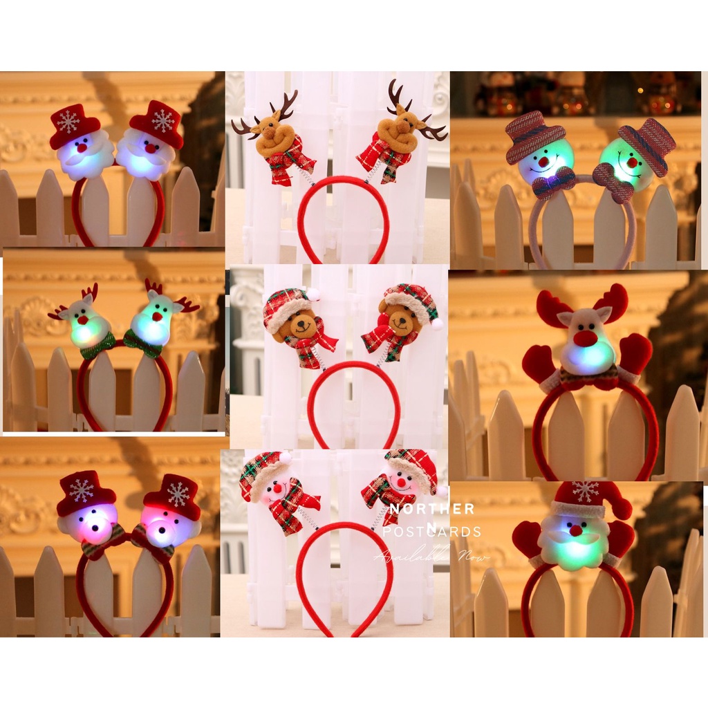 BANDO NATAL LED/BANDO NATAL/BANDO RUSA/BANDO CHRISTMAS/AKSESORIS RAMBUT/BANDANA LED NATAL