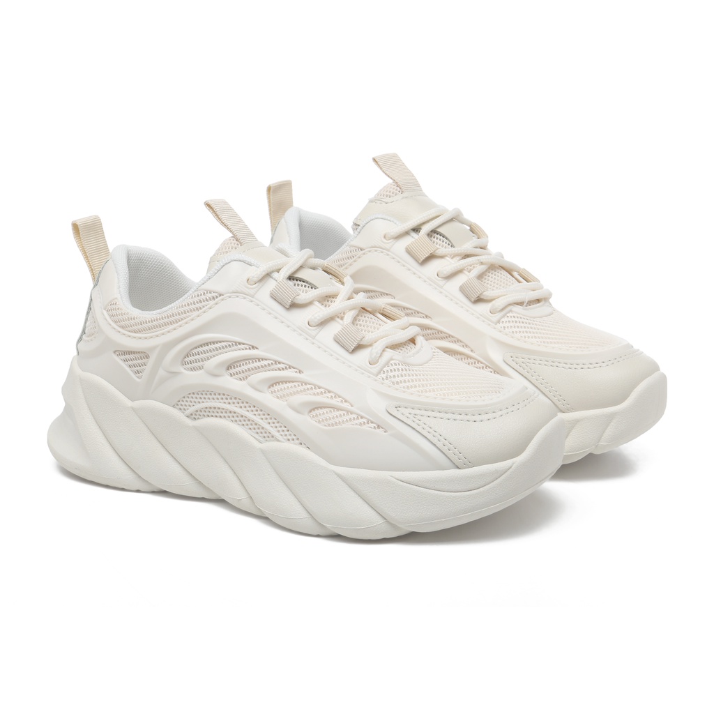  Kai Sepatu Sneakers Wanita Sport Shoes Cream 526