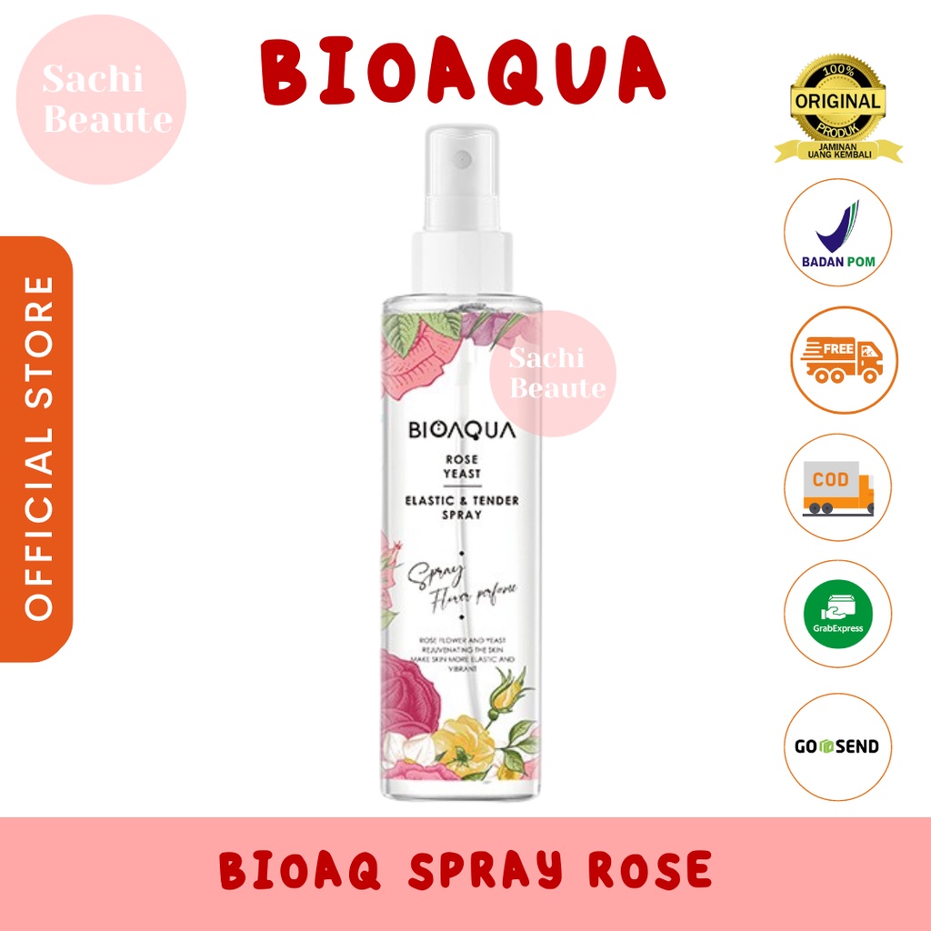 BIOAQUA Bio Aqua Face Mist Spray Wajah Portable 150ml Hydrating/Brightening/Soothing - Rose