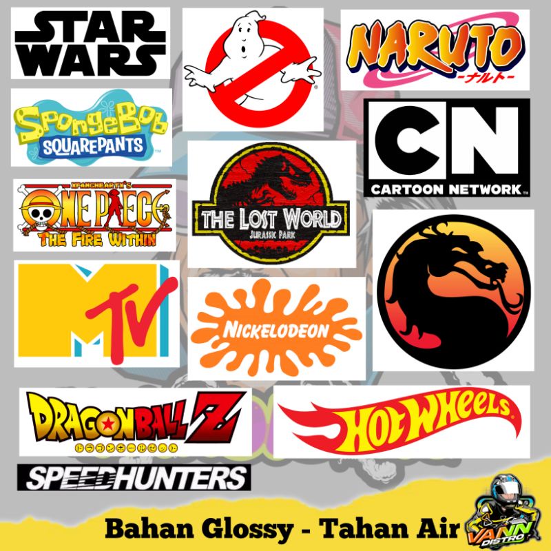 stiker kartun / stiker tv / stiker anime / stiker brand