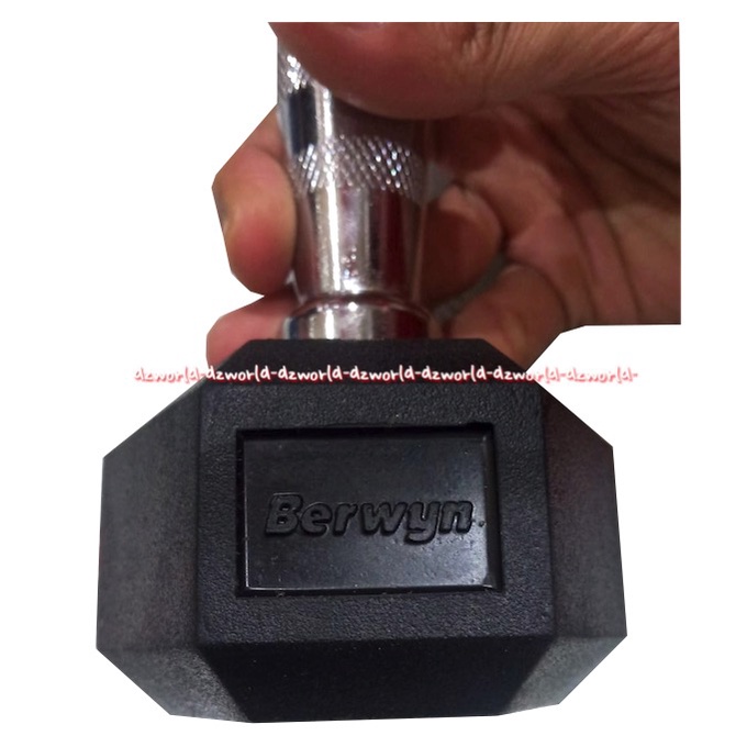 Berwyn Hex Rubber Dumbbell 2kg Black Barbel 2 Kg Hitam Olahraga Angkat Besi Dumbel Berwin Olah Raga Angkat Beban