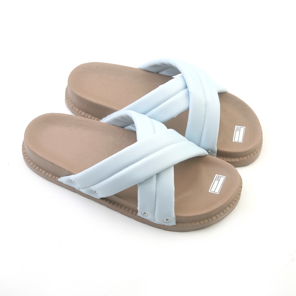 Kinsley - Sandal Wanita Platform Kokop Silang Busa Empuk