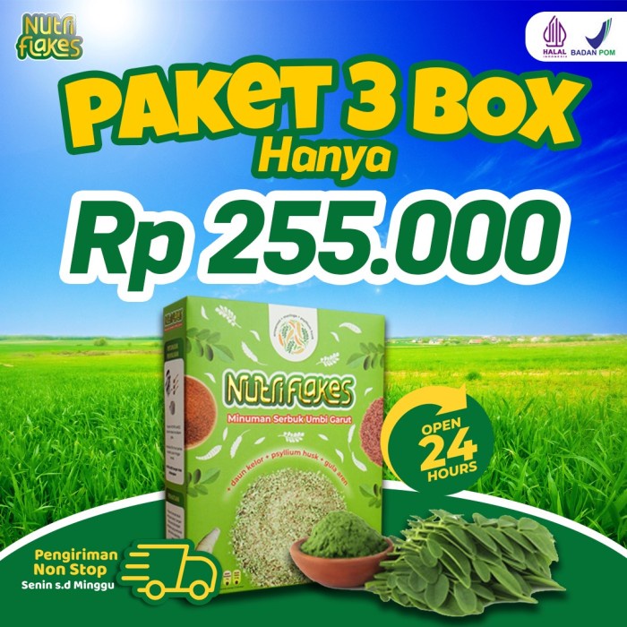 

Sereal Paket 3 Box Nutriflakes Sereal Herbal Sembuhkan Maag Asam Lambung Gerd