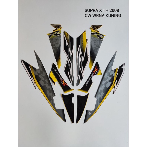 STRIPING ORI HONDA SUPRA X 125R CW Th 2008/Kuning