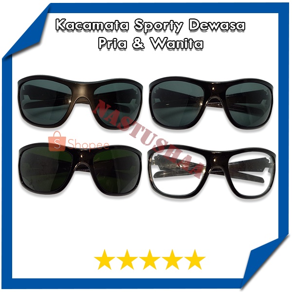 Kacamata Hitam Sepeda Olahraga Lensa Gelap Anti UV Full Frame Kacamata Sporty Untuk Pria Dan Wanita UNISEX