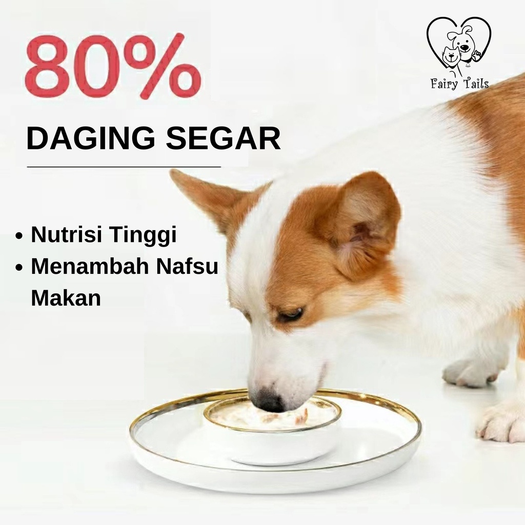 Makanan Basah Untuk Anjing Dengan Daging Asli Premium dan Susu Kambing Segar Kemasan Kantong Pouch (MyFoodie) | Pengganti Makanan Hewan Kaleng Anjing | MyFoodie Dog Wet Food with Real Meat Cube and Goat Milk