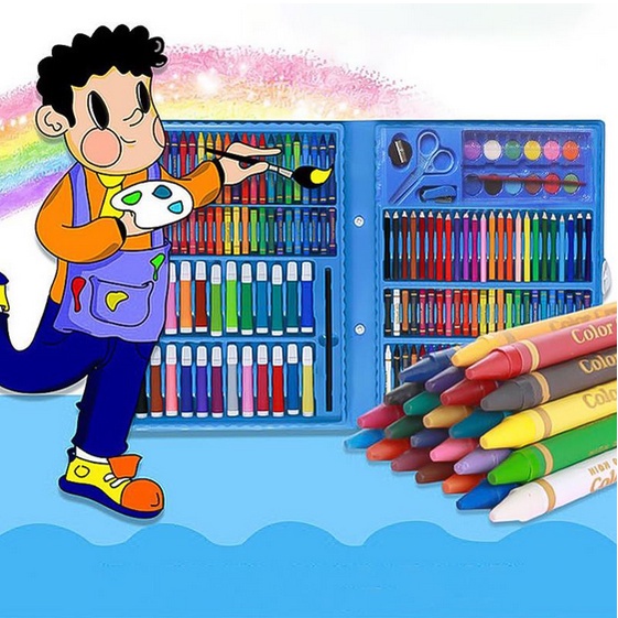 

YS-Alat Tulis Set Crayon Set 150Pcs Pensil Warna Alat Lukis Oil Pastel Crayon Set
