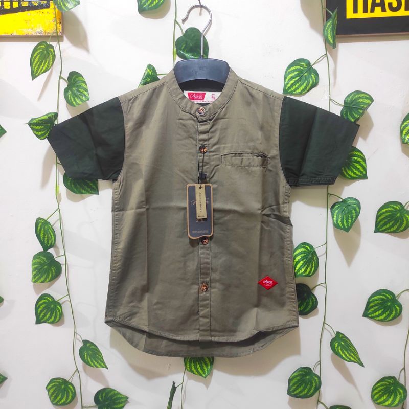 BAJU KEMEJA KOK KEMKO ANAK LENGAN PENDEK KOMBINAS COTTON TWILLI ORIGINAL AGERA JUNIOR 3