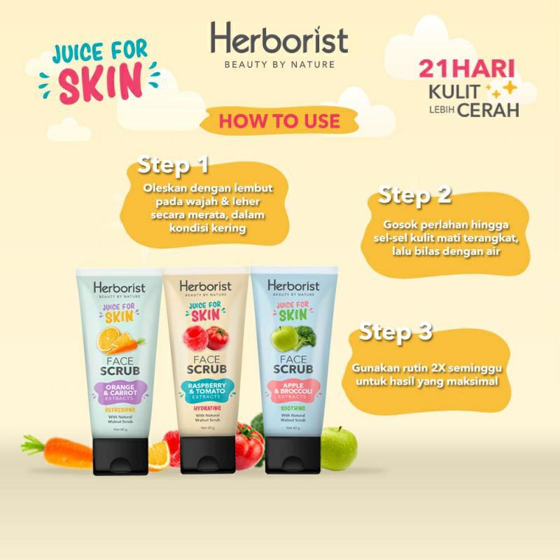 HERBORIST - JUICE FOR SKIN FACE SCRUB 60 g (KECIL)