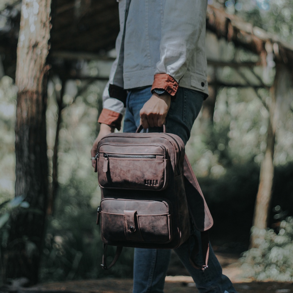 REVEN LEATHER - Tas Punggung Ransel Osiris Backpack Pria Kulit Sapi Asli Tas Terbaru Branded Kekinian Best Quality Ransel Premium