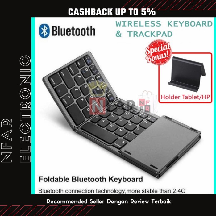 Keyboard Foldable Keyboard Wireless Lipat Touch Pad Keyboard Lipat With Mouse