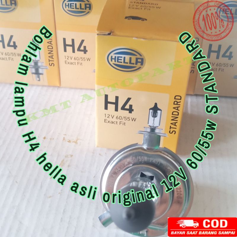 halogen hella 60/55wat / H4 standar hella 60/55 asli original hella