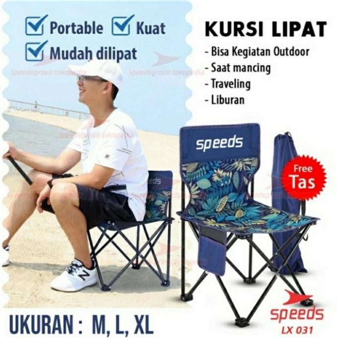 Kursi Lipat Outdoor Portable Kursi Camping Speeds Ukuran M, L, Xl