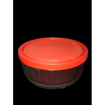 Mangkok Kaca Tutup Merah Cantik | Pecah Belah Bowl Panci Merah