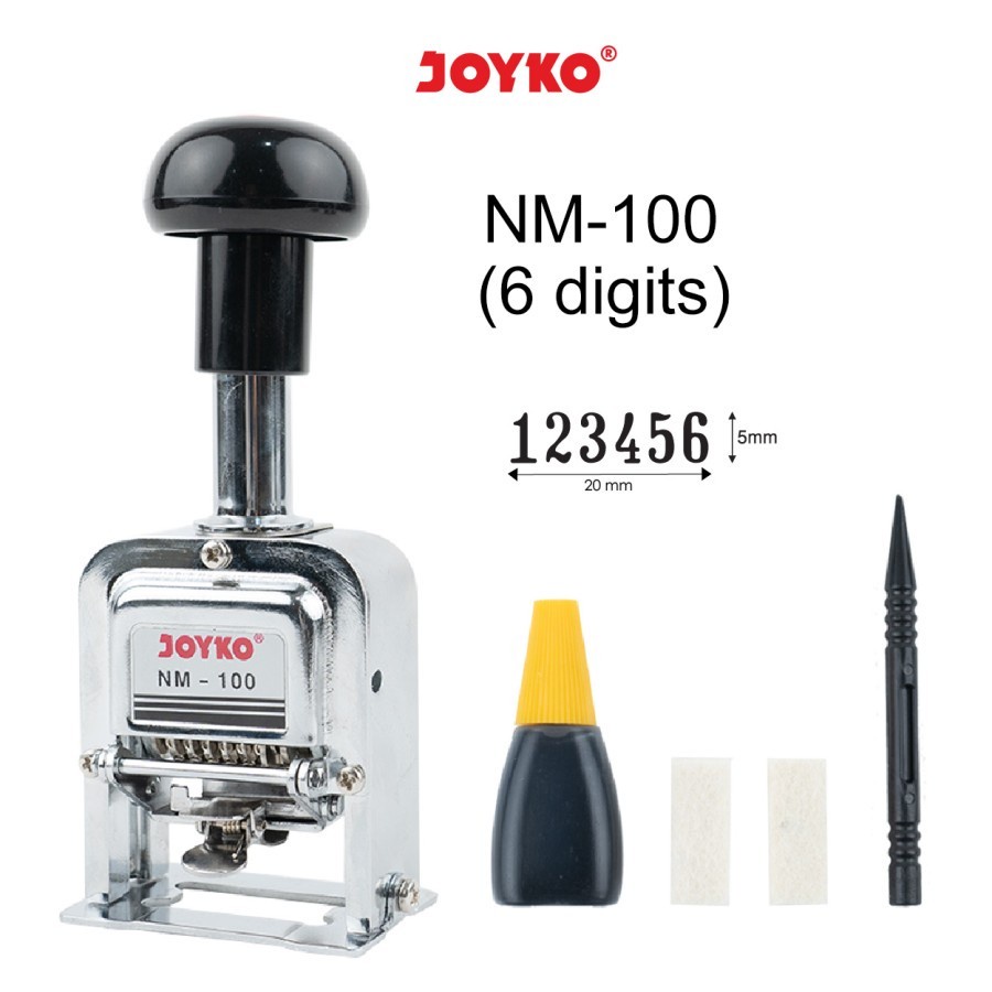 Joyko Stempel Numbering Machine Angka Otomatis 6 Digit Joyko NM-100
