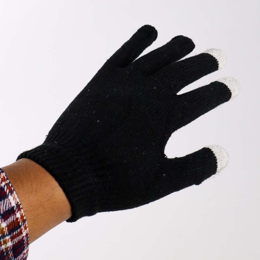 Sarung Tangan Rajut Touch Screen Gloves - 11771 - Black