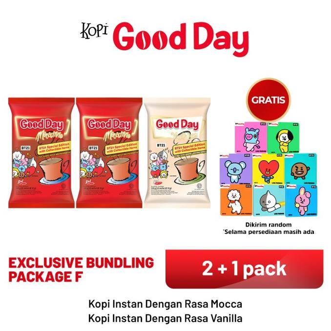 

BISA COD [GOOD DAY SPECIAL EDITION BT21] EXCLUSIVE BUNDLING PACKAGE F /KOPI RUBE/KOPI KAPAL API/KOPI SLB/KOPI BUBUK/KOPI GOOD DAY
