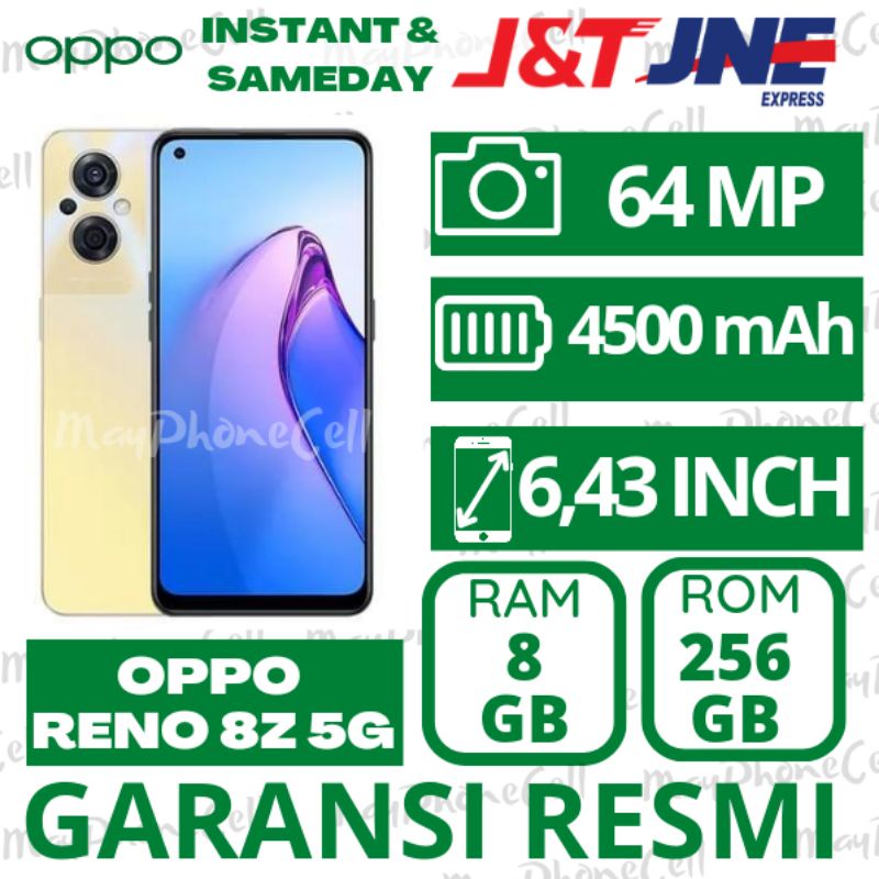 Oppo Reno 8Z 5G Ram 8GB Internal 256GB 8/256 GB Handphone Baru New Opoo Opo Bergaransi Resmi Murah I