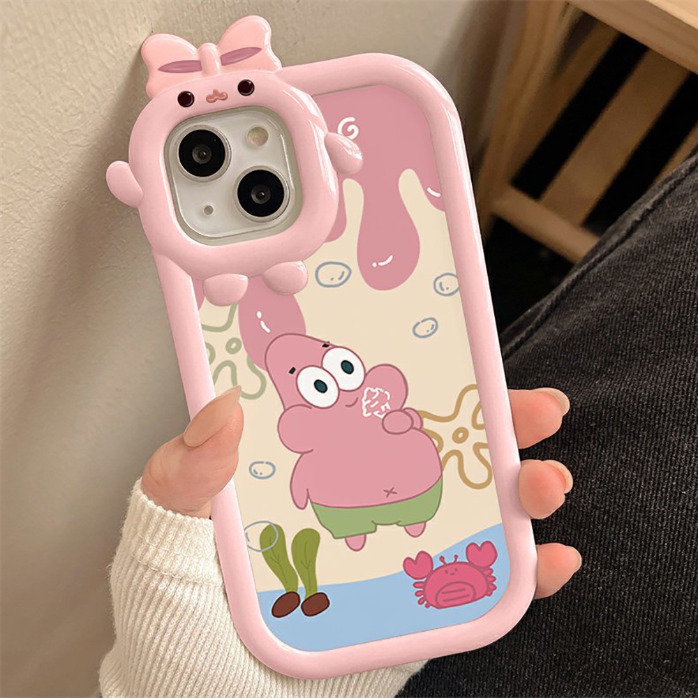 Realme 10 C55 C33 C35 C31 C30 C21Y C25Y 9i 6i 5s 5i 7i C15 C25 C25 C11 C20 C3 C2 C1 Narzo 50A Case Pelindung Lensa Monster Kecil Lucu Kartun Spongebob TPU Soft Cover RIXUAN