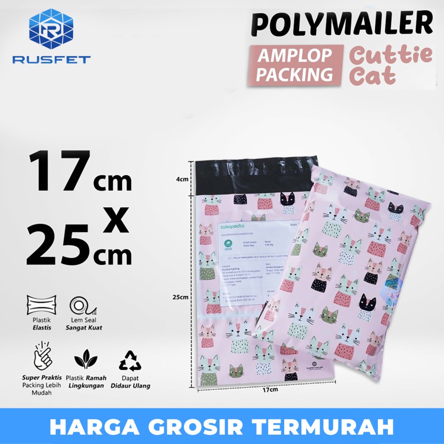 

Amplop Plastik Packing Polymailer 17x25cm CAT Rufset Satuan Polimailer