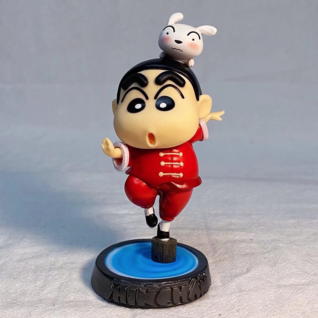 Mainan Boneka Action Figure Crayon Shin-Chan Cos Patung Liberty Gaya China Jepang Untuk Dekorasi Mobil