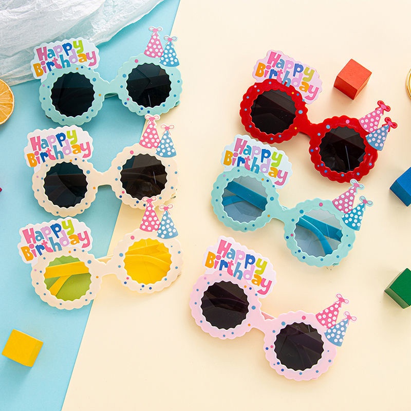 COD❤️Kacamata Happy Birthday/Kacamata Ulang Tahun Birthday Glsses Untuk Dekorasi Pesta Untuk hadiah Ulang Tahun