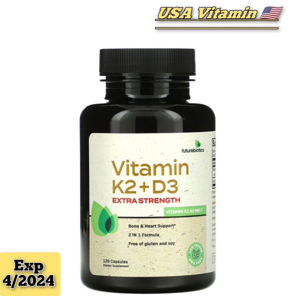Jual FutureBiotics Vitamin K2 + D3 10000 IU Extra Strength 120 Capsules
