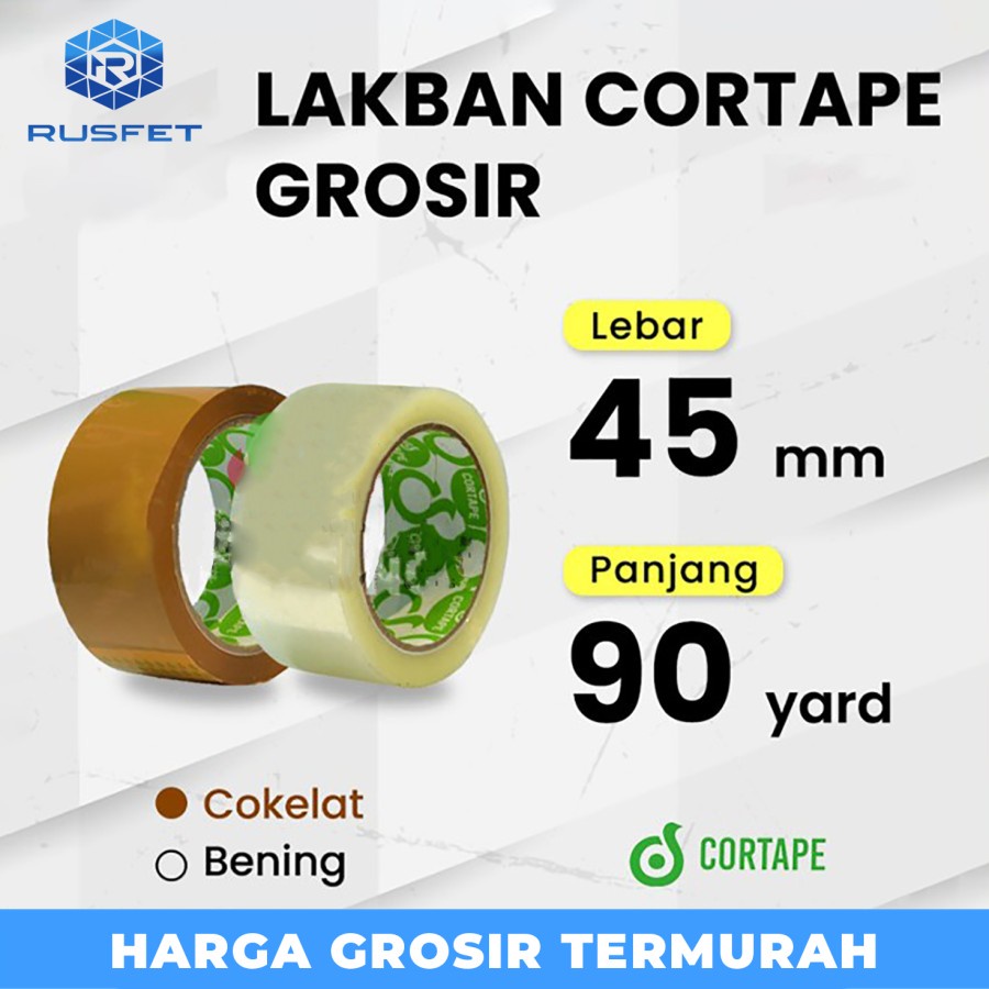 

Lakban Cortape 2 inch 45 mm (90 yard) Bening Spek Daimaru Satuan