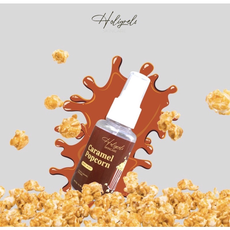 READY HOLIGRELS BODY MIST PARFUM HOLIGRELS POPCORN CARAMEL VANILA VERY BABY CAKE STRAWBERRY CAFFEIN TAHAN 24JAM
