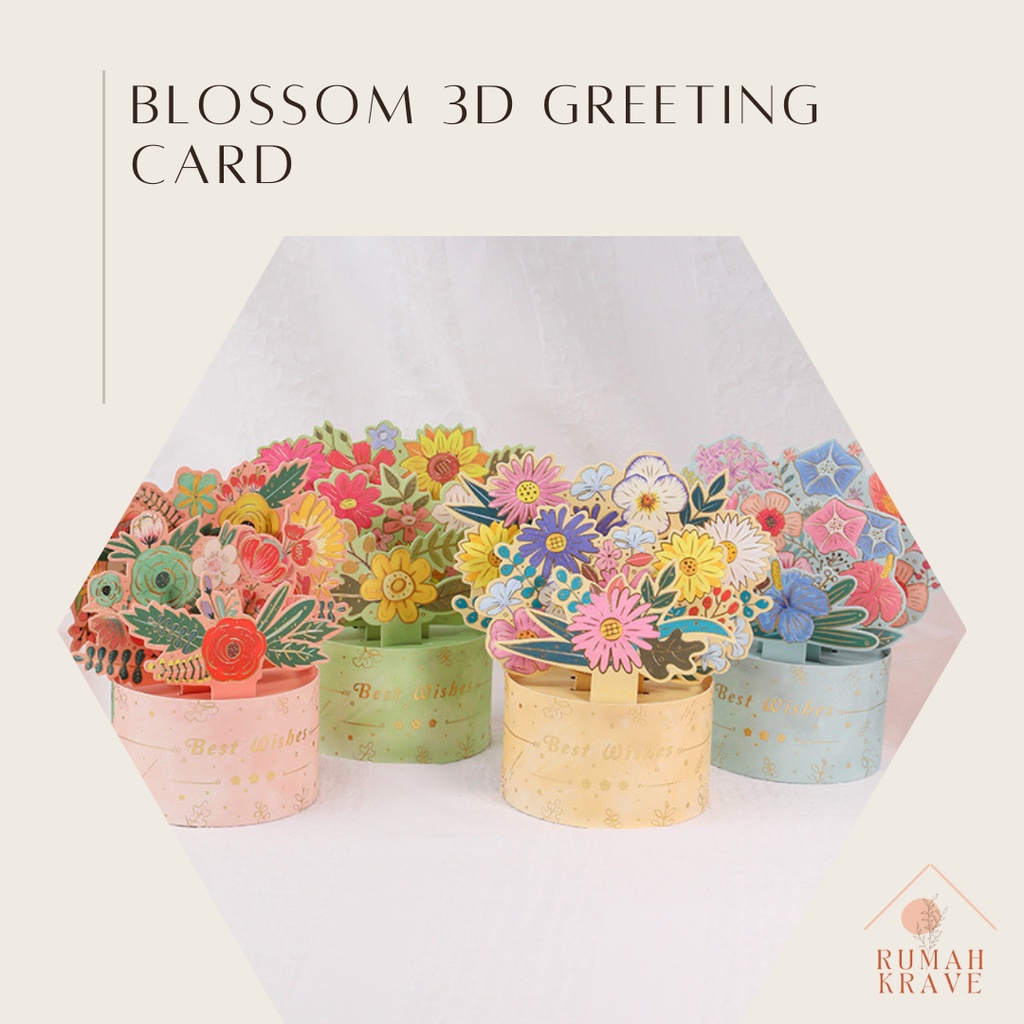 

RUMAH KRAVE - Blossom Greeting Card Kartu Ucapan Bunga 3D