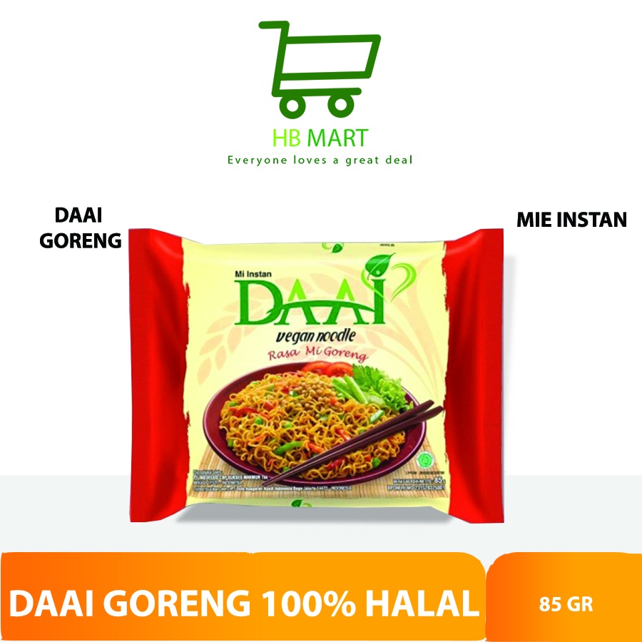 

DAAI Mie Goreng / DAAI Mie Instan - Vegetarian Mie / MIE INSTANT DAAI VEGETARIAN GORENG TANPA PENGAWET DAN NO MSG