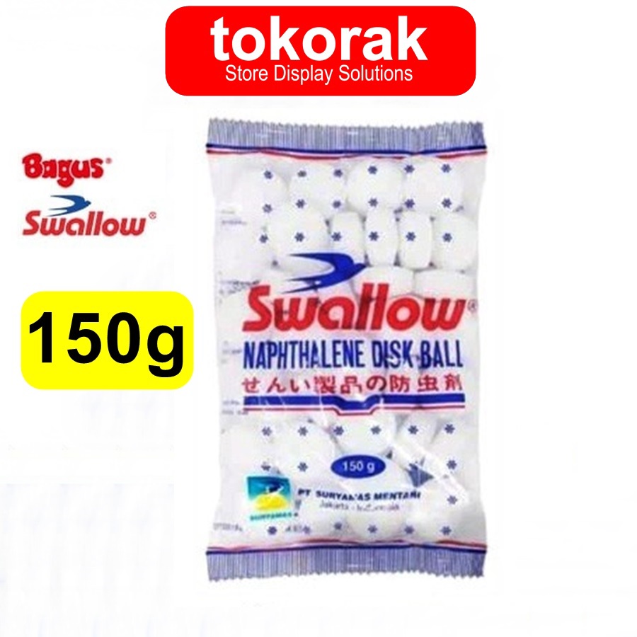 SWALLOW KAMPER NAPHTHALENE DISK BALL 150 GRAM KAPUR BARUS WARNA PUTIH