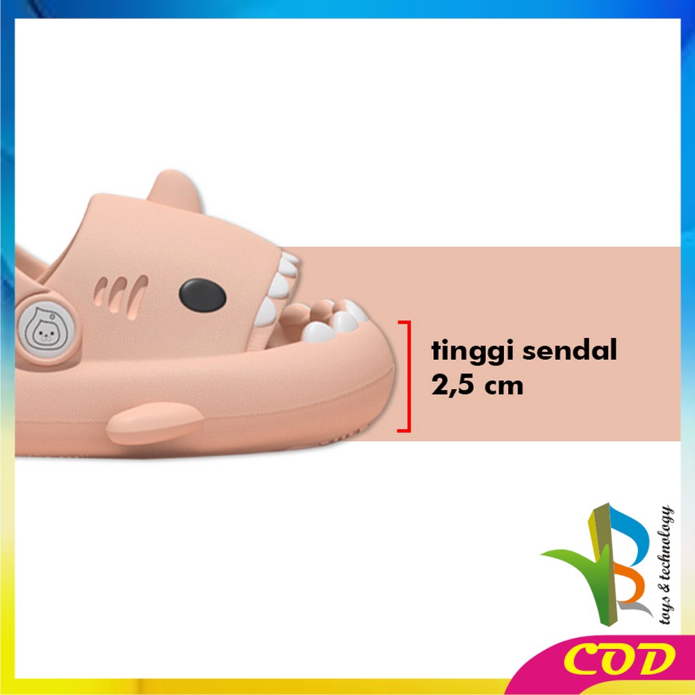RB-S40 Sandal Hiu Karakter Hewan Lucu Bahan EVA Dengan Tali Belakang / Sendal Shark Anak Lucu Anti  Slip Unisex / Sendal Selop Anak Import