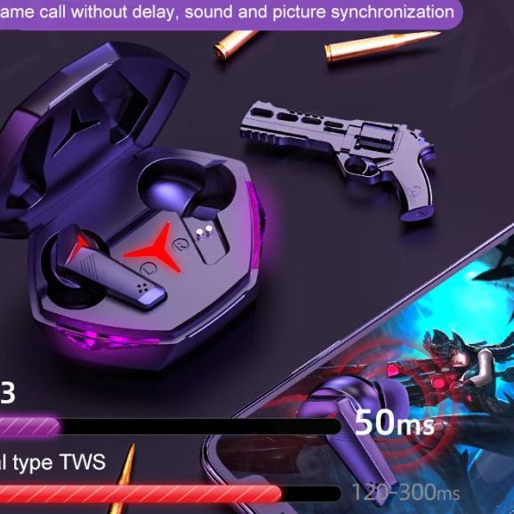 ()T33 Baru Wireless Gaming Headset Bluetooth 5.1 Earphone - Hitam