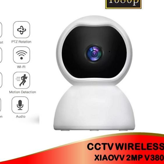 IP CAMERA CCTV XIAOVV V380 RESOLUSI 1080P WIRELESS CCTV WIFI - sd card 32 saja