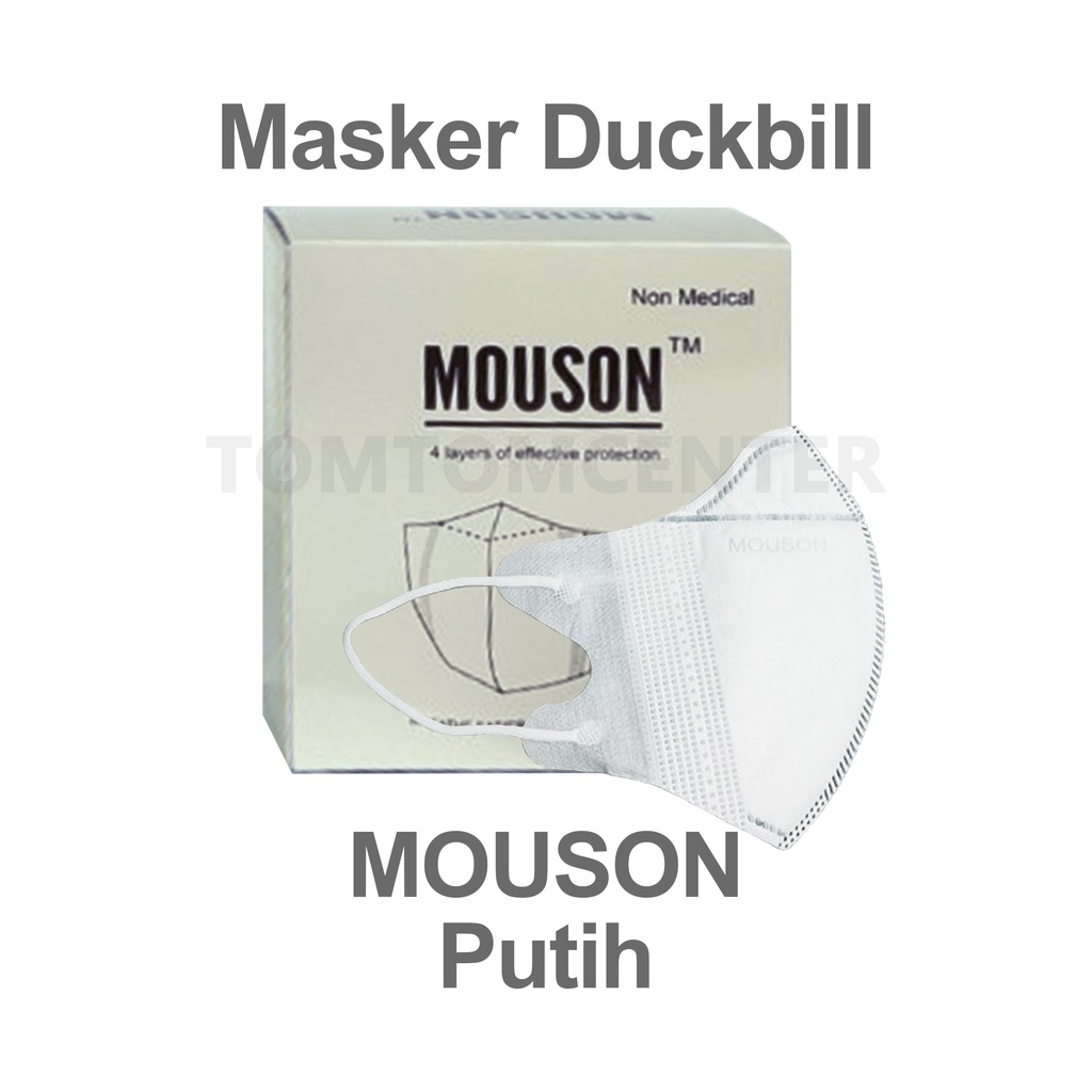 (Mouson) Masker Duckbil Masker Duckbill 50 Pcs Mouson Alkindo Careion C Care Hitam Putih Mix Warna Warni