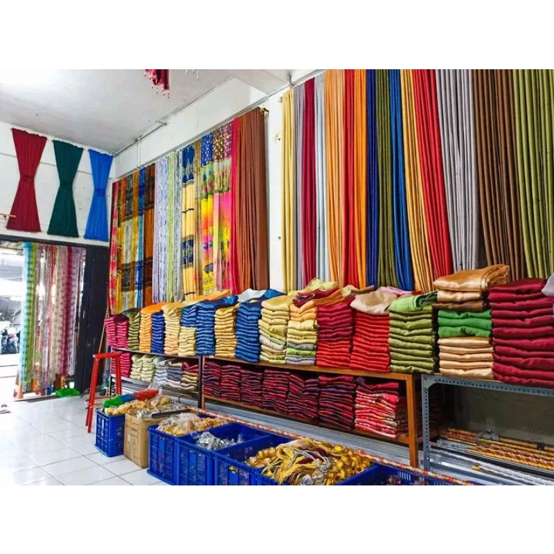 Quixoticquest_Shop Gorden Polos Embos Panjang'350Cm 3.Meter Gorden Pintu Jendela Minimalis Hordeng