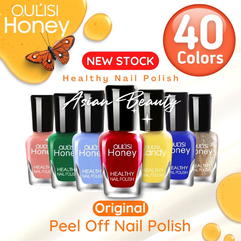 ~AB~ ORIGINAL OULISI HONEY Kutek Halal Peel Off Muslimah Cat Kuku Water Base/ Kutek / Cat Kuku/ Gel polish/ Kutek Gel/Kutek Peel Off/Kutek Halal