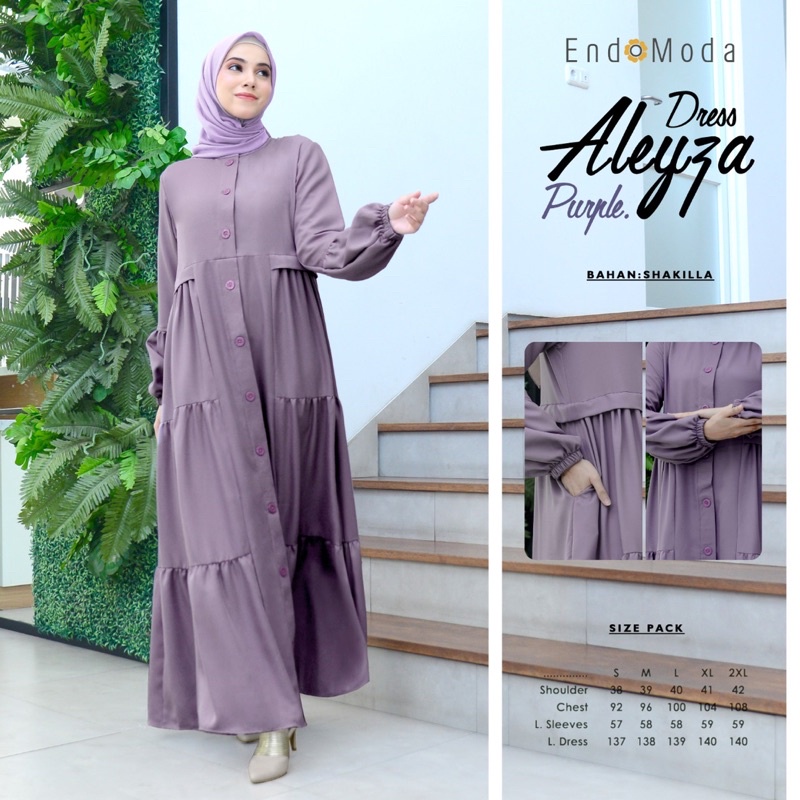 ALEYZA DRESS || DISKON GAMIS POLOS ENDOMODA TERBARU
