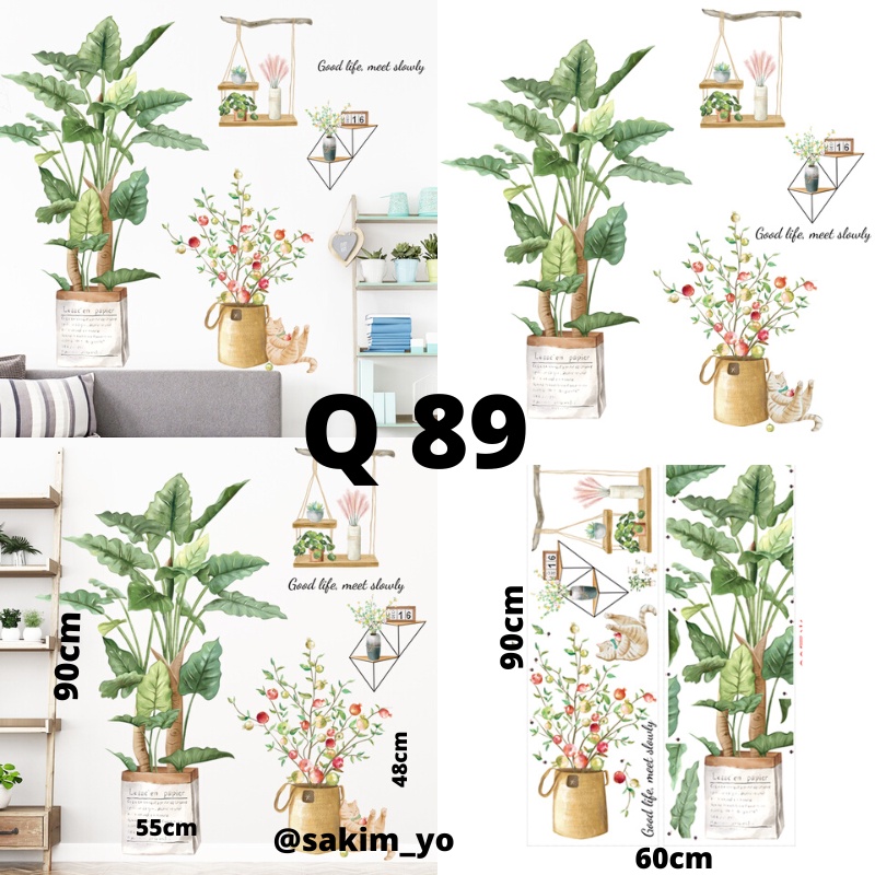 WALL STICKER STIKER DAUN POT POHON WALLSTIKER WALL STICKER DINDING WALLPAPER WALPAPER DAUN WALSTICKER WALSTIKER RUMPUT DEKORASI RUMAH TEMBOK KAMAR MANDI RUANG TIDUR DEKOR DAPUR TAMAN AESTHENTIC GUDANG Q 111 135 89 112 WALLPAPER DAUN